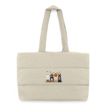 Halloween dogs with pumpkin lantern, Labrador - Puffer Shopping Bag - natural - Front