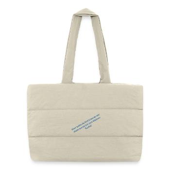 Humorous quote with blue font - Puffer Shopping Bag - natural - Front