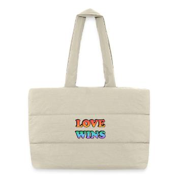 Love Wins Pride Gradient - Puffer Shopping Bag - natural - Front