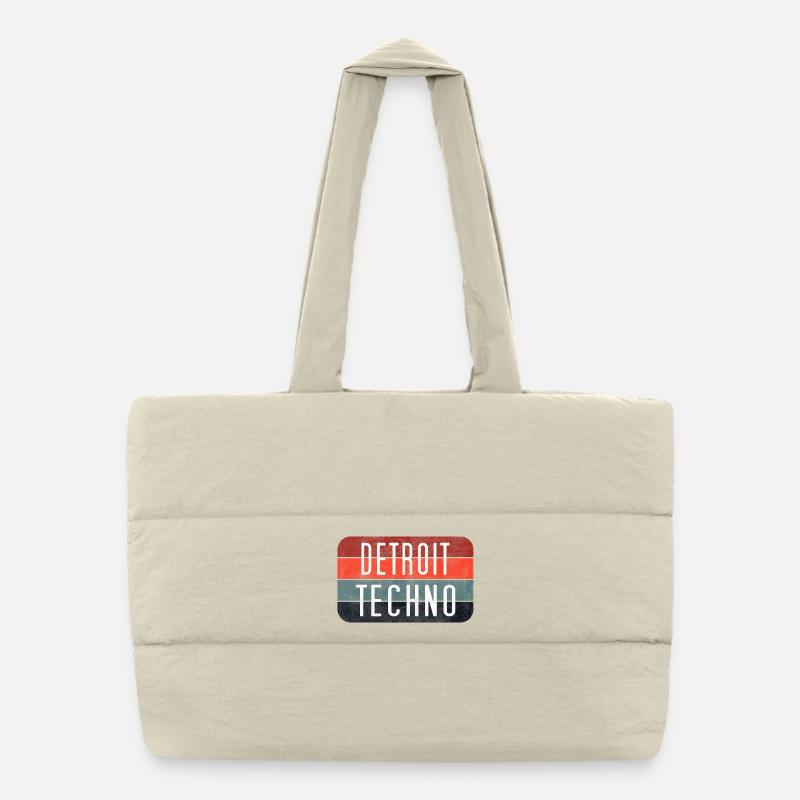 Detroit Techno Neon Emblem Puffer-Einkaufstasche
