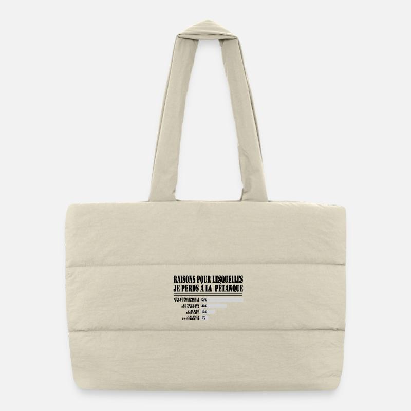 pour les Fans de Pétanque Sac shopping matelassé