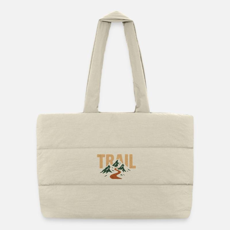 Mountain Trail Route and Summits Puffer Shopping Bag