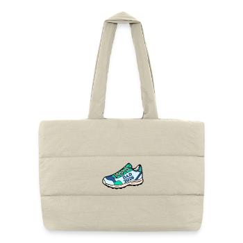 Baby Announcement Running Dad 2026 - Puffer Shopping Bag - natural - Front