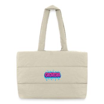 Graffiti  Georgia Prénom cadeau idéal imprimable - Sac shopping matelassé - blanc naturel - Devant