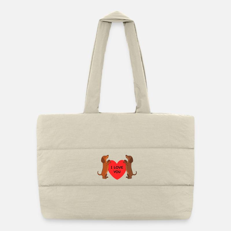 Dackel Liebe  Puffer-Einkaufstasche