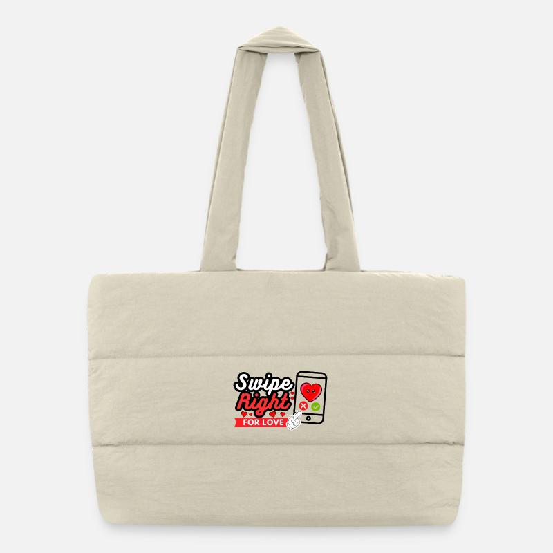 Swipe Right For Love – Modern Love Statement Puffer-Einkaufstasche