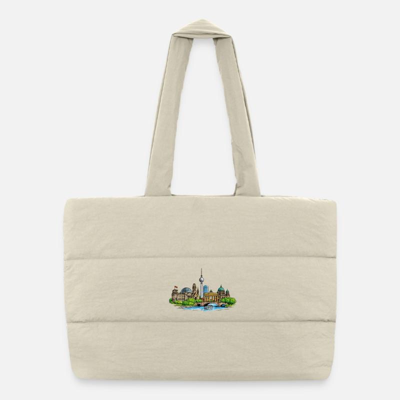 Berliner Skyline  Puffer-Einkaufstasche