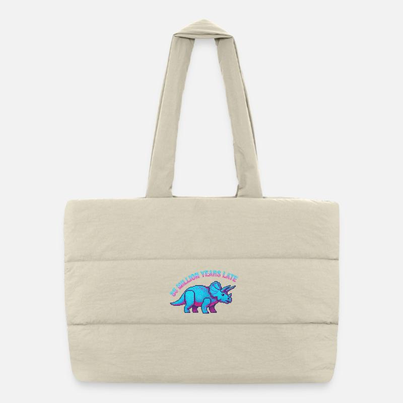 Neon Pixel Triceratops avec 85 millions d’années de retard Sac shopping matelassé