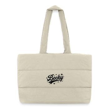 Becky name first last family - Puffer Shopping Bag - natural - Front
