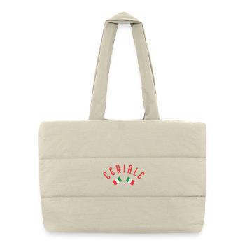Ceriale Italian Flags Crossed Emblem - Puffer Shopping Bag - natural - Front