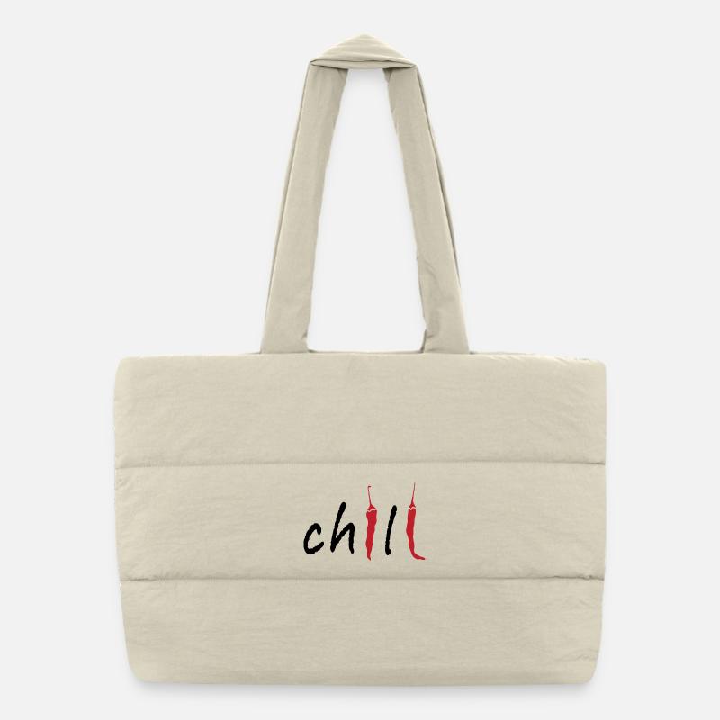 Piment piment Typographie minimaliste épicée Design alimentaire Sac shopping matelassé