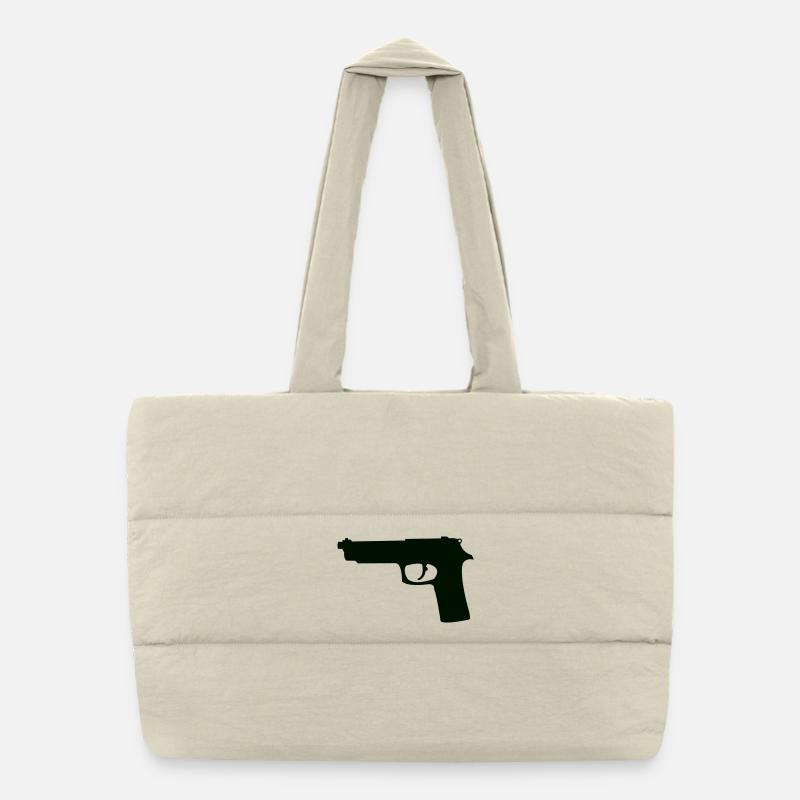 Pistolet Silhouette de Nuit Sac shopping matelassé