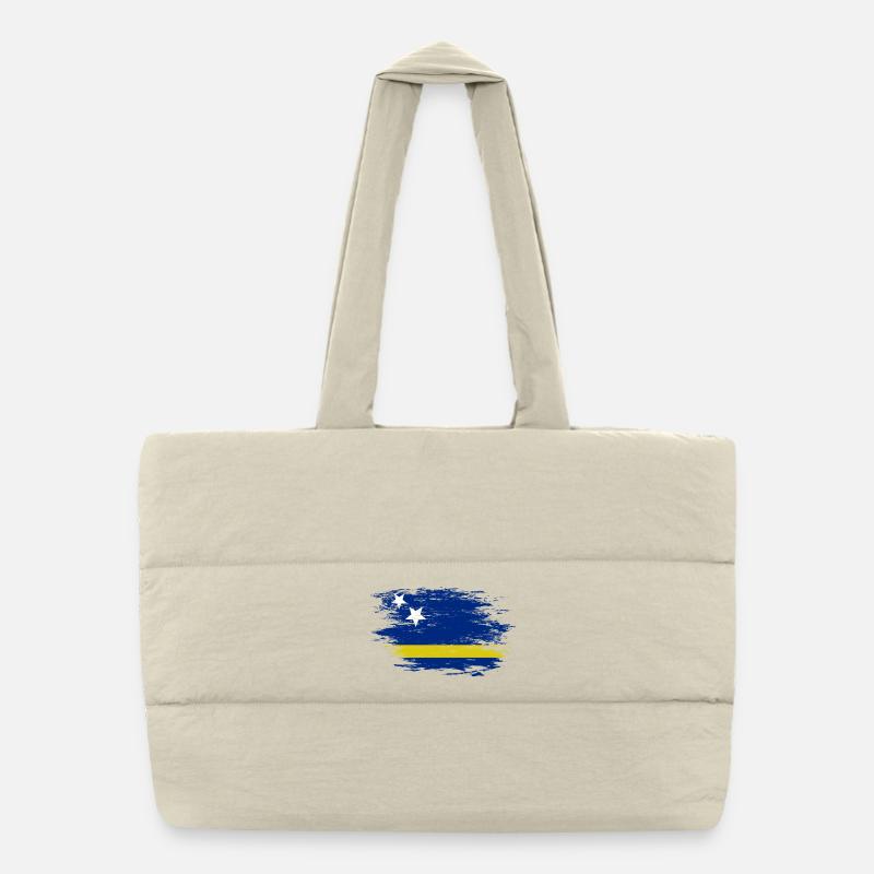 Curacao Flagge used Puffer-Einkaufstasche
