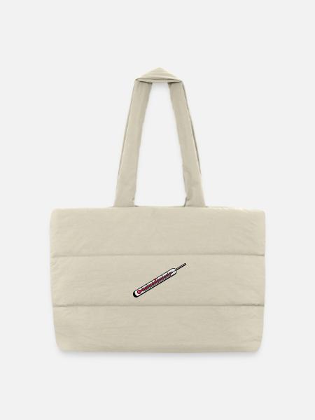 Un thermomètre à mercure - Sac shopping matelassé - blanc naturel