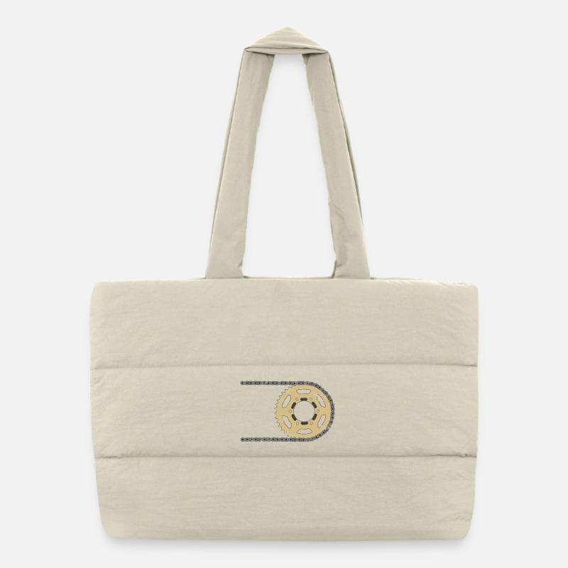 Sprocket chain composite cracks Puffer Shopping Bag