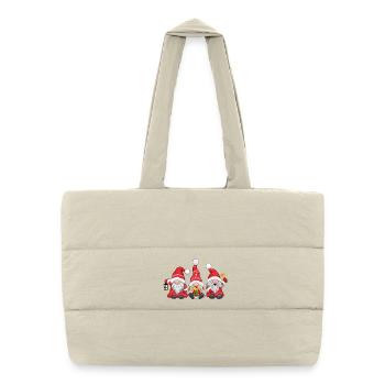 Gnomes festifs - Sac shopping matelassé - blanc naturel - Devant
