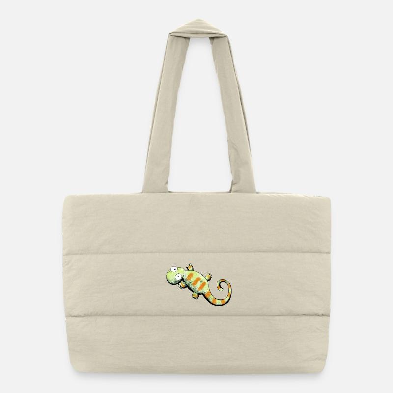Joyeux Gecko I Lézard Sac shopping matelassé
