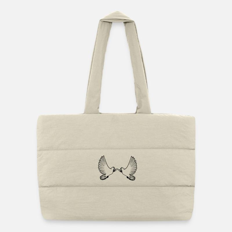 Zwei Tauben transparent Puffer-Einkaufstasche