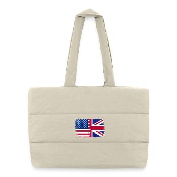 Drapeau Fusion USUK Grunge - Sac shopping matelassé - blanc naturel - Devant