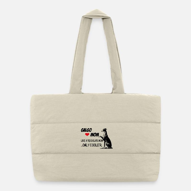 Galgo Mom - Puffer-Einkaufstasche - Naturweiß