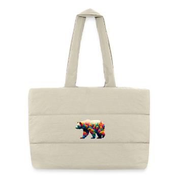 Bear - Puffer Shopping Bag - natural - Front