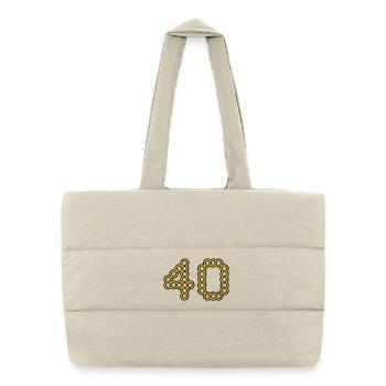 40. 40 YEARS. 40th ANNIVERSARY. 40 YEARS ANNIVERSARY. - Puffer Shopping Bag - natural - Front