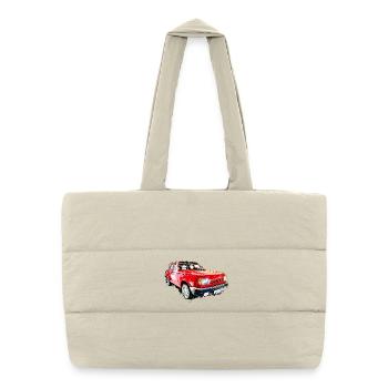 Voiture de collection de la RDA - Sac shopping matelassé - blanc naturel - Devant