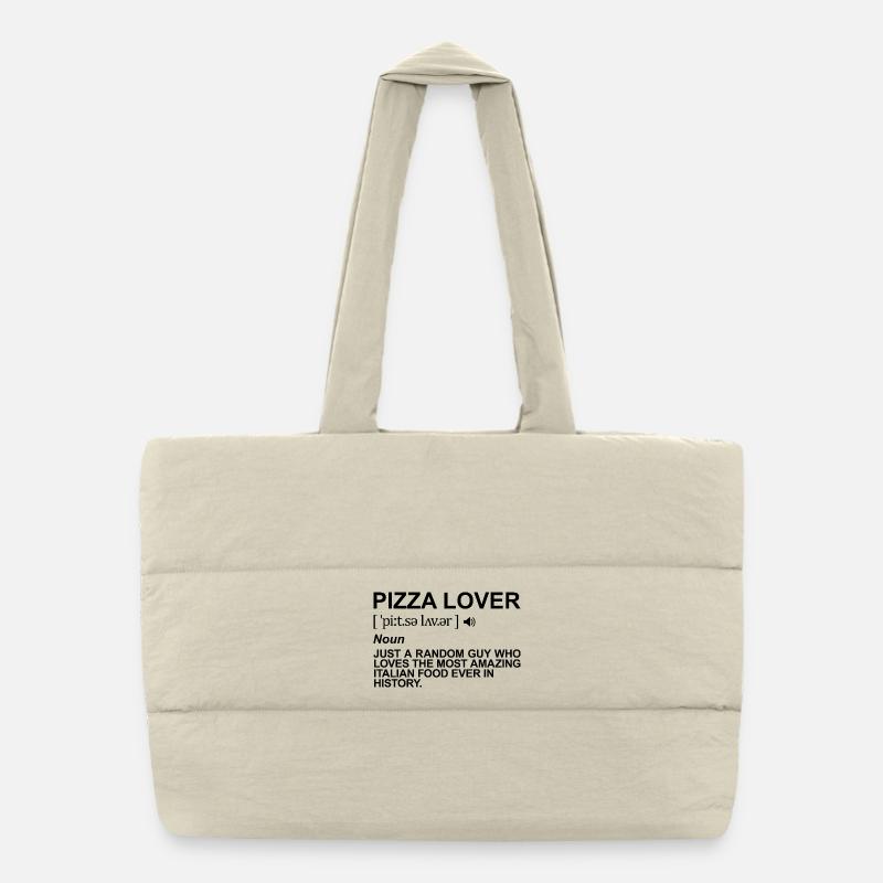 Signification de l’amateur de pizza Sac shopping matelassé