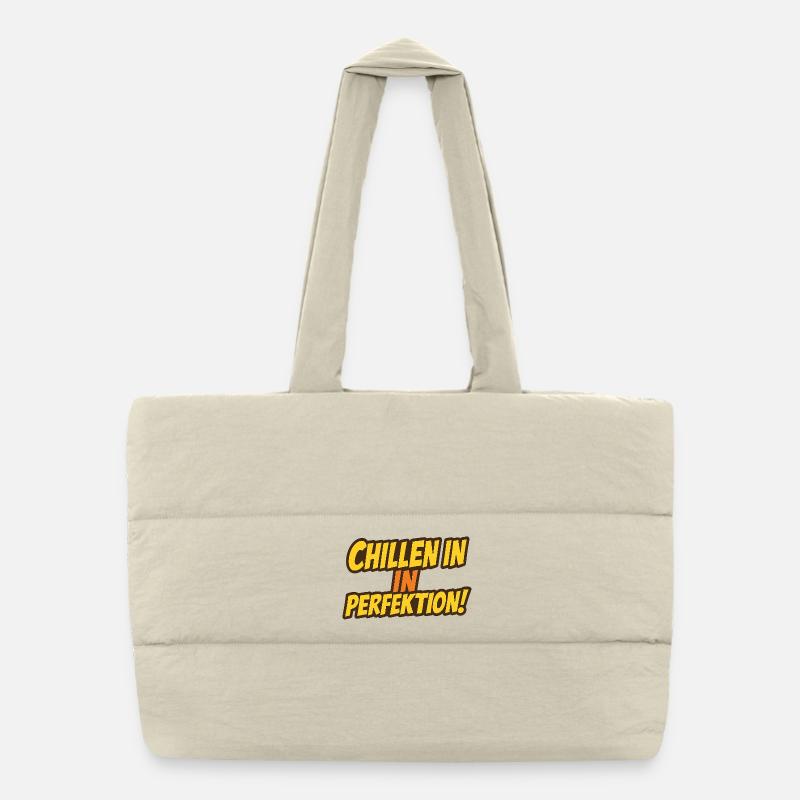 Casual Retro Comic Font Design Puffer Shopping Bag