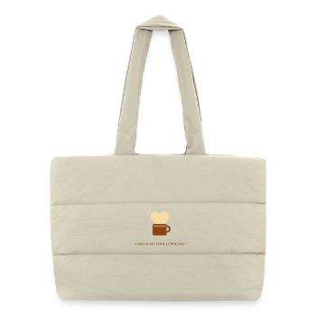 Coupe avec cœur Fika Message - Sac shopping matelassé - blanc naturel - Devant