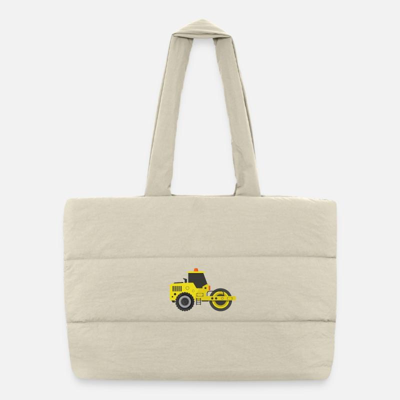 Road roller Puffer Shopping Bag