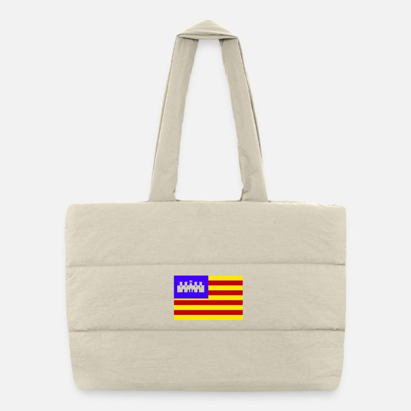 Mallorca Flagge Puffer-Einkaufstasche