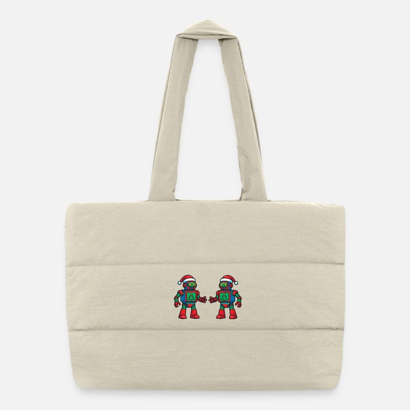 Santa Roboter  Puffer-Einkaufstasche