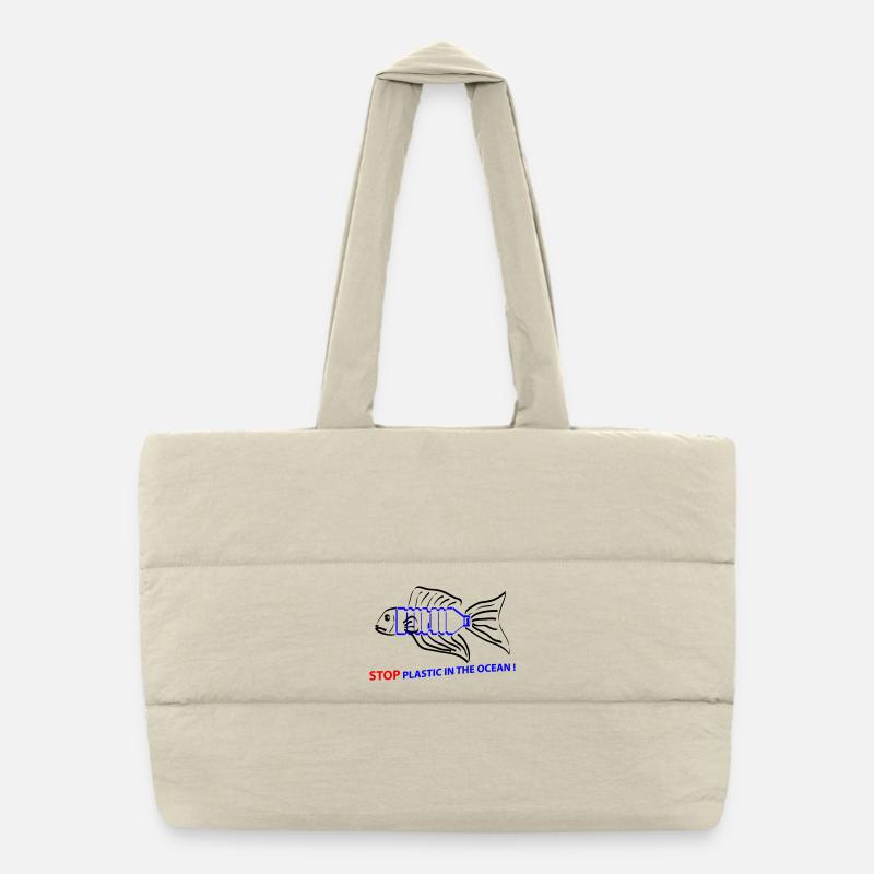 Fish and plastic Puffer Shopping Bag