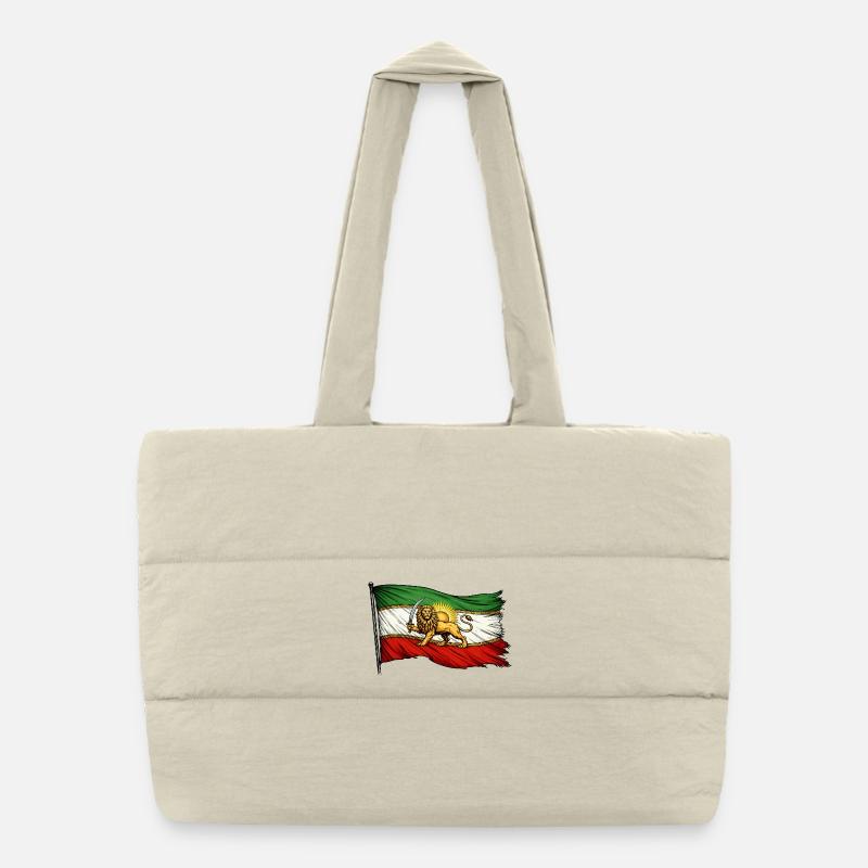 Persia Iran Flag - Puffer Shopping Bag - natural