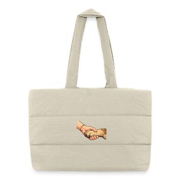 Paw-friendly handshake - Puffer Shopping Bag - natural - Front