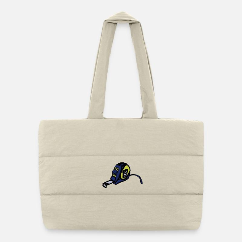Atemschutz Illustration Gelb Blau - Puffer-Einkaufstasche - Naturweiß