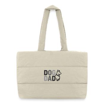 Dog Dad Silhouette – Dog Dad Graphic - Puffer Shopping Bag - natural - Front
