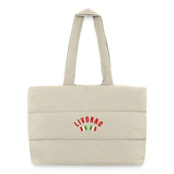 Livorno Italian Flags Crest  - Puffer Shopping Bag - natural - Front