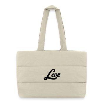 Leon Name Futuristic Galaxy Dream Mood - Puffer Shopping Bag - natural - Front