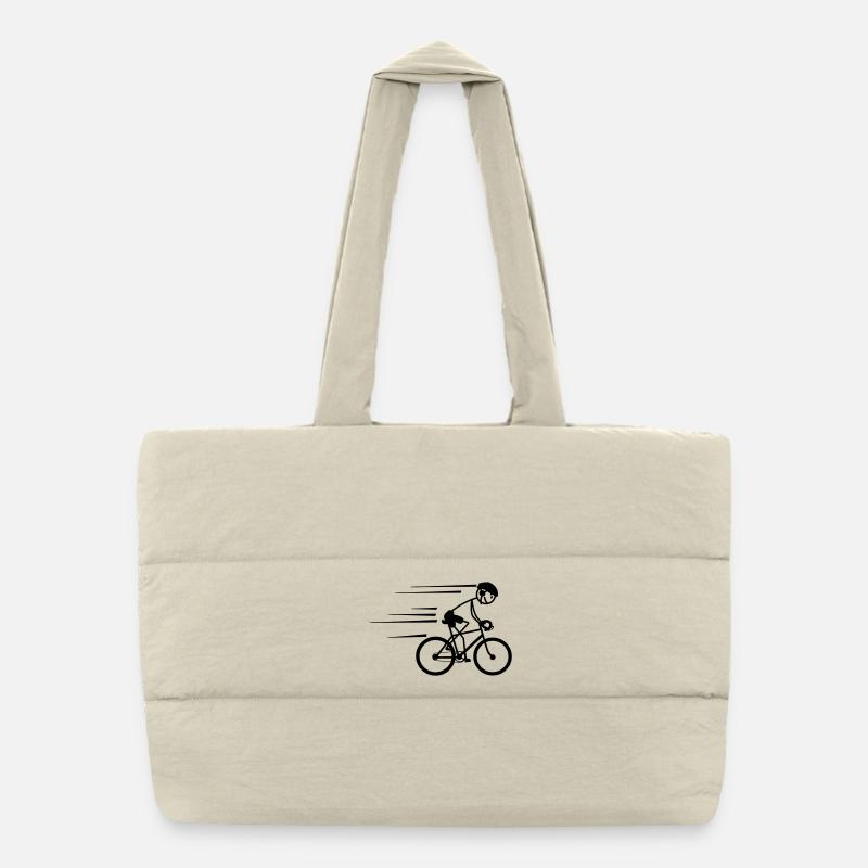 Cycliste stickman roulant fort avec un casque Sac shopping matelassé