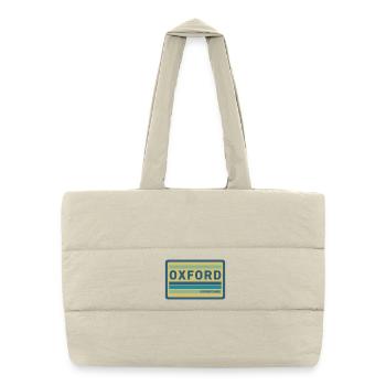 Écusson vintage de l’insigne de style Oxford - Sac shopping matelassé - blanc naturel - Devant