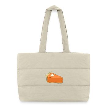 Kürbiskuchen Scheibe Illustration - Puffer-Einkaufstasche - Naturweiß - Vorne
