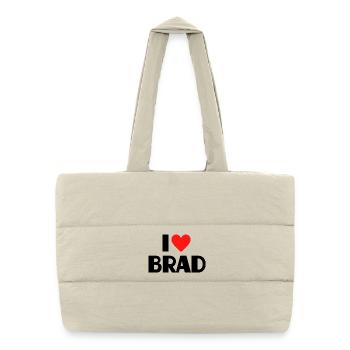 I love Brad Red Heart Love Fan Gift - Puffer Shopping Bag - natural - Front