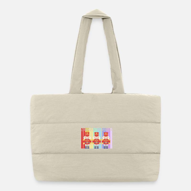 Nutcracker Christmas Puffer Shopping Bag