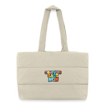 Colorful Computer Says No Graphic - Puffer Shopping Bag - natural - Front