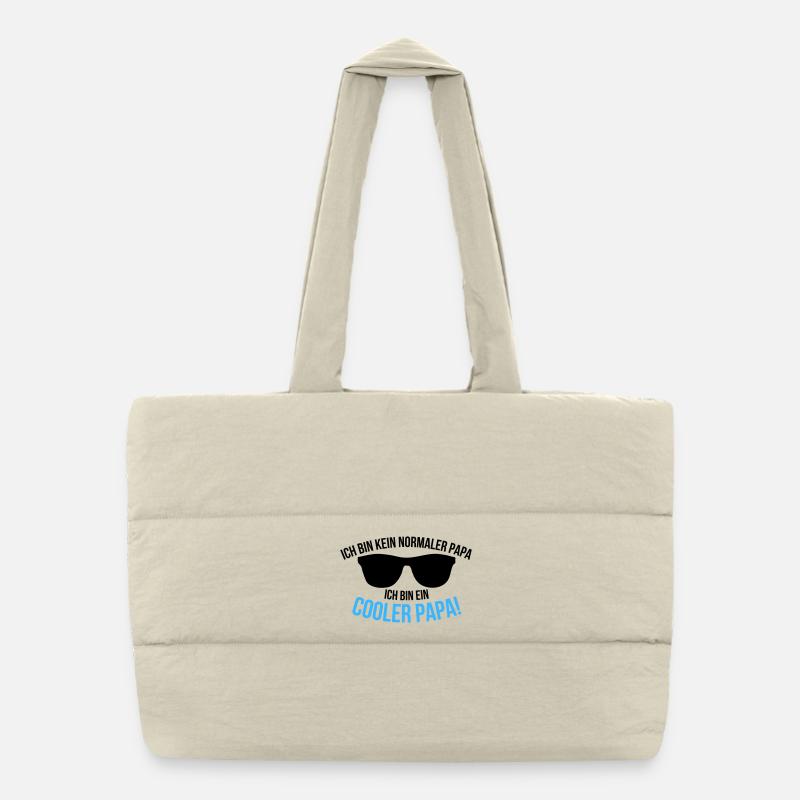 I'm a cool dad saying - Puffer Shopping Bag - natural