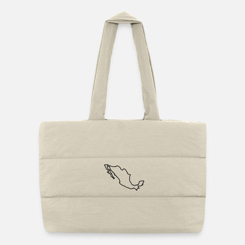 Mexico Outline Puffer Shopping Bag