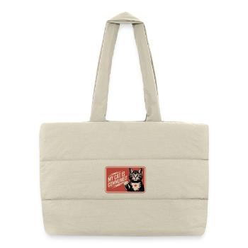 Meine Katze ist Kommunistin - Lustige Katze PropagandaT-Shirt - Puffer-Einkaufstasche - Naturweiß - Vorne