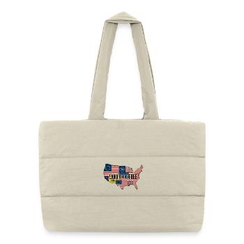 Land Of The Free USA Map - Puffer Shopping Bag - natural - Front